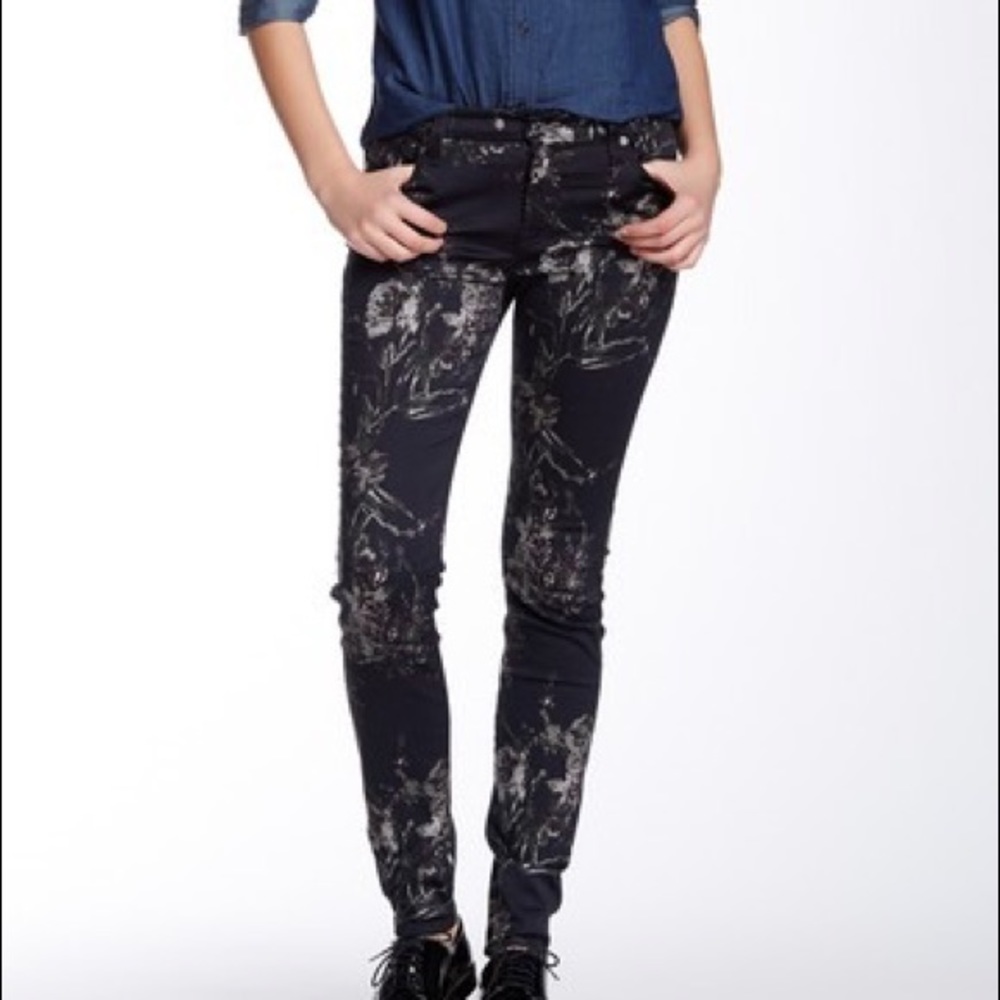 7 for All Mankind printed floral skinny jeans